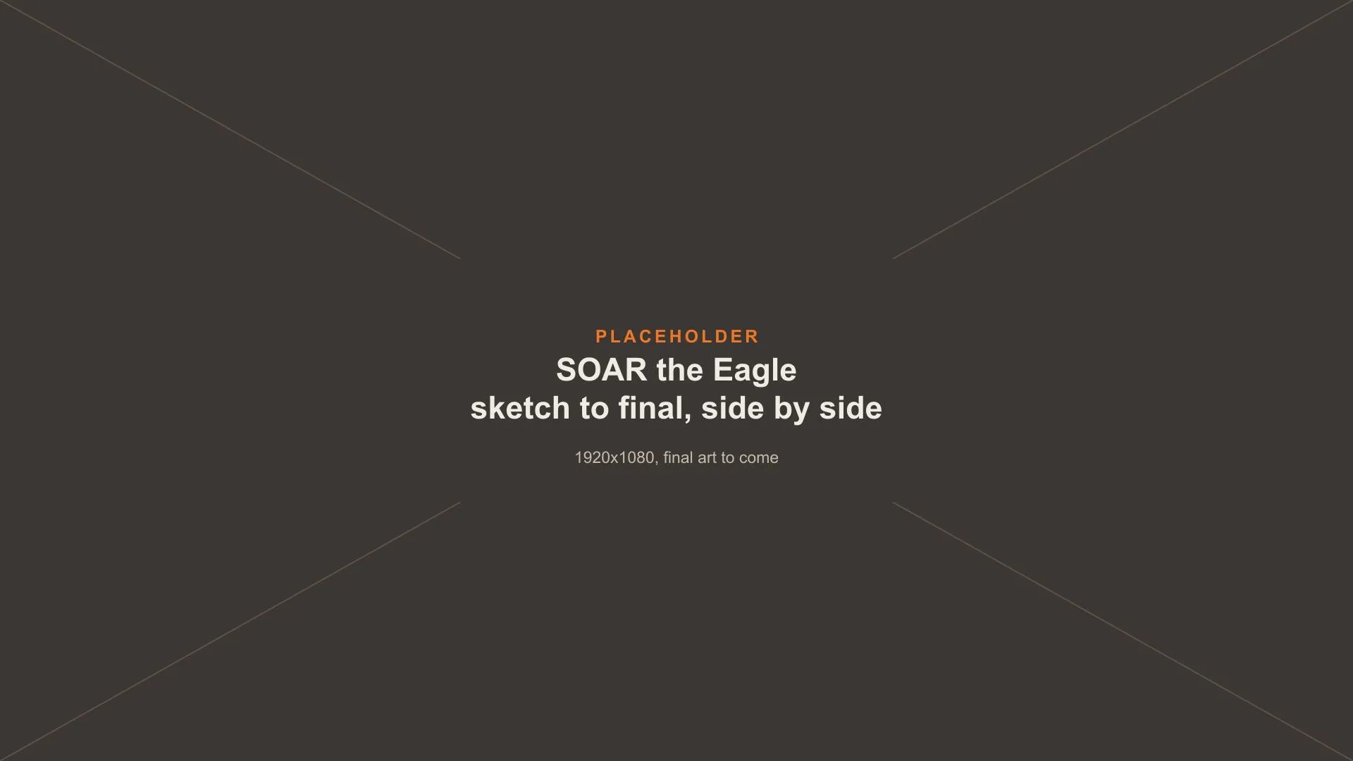 Placeholder image: Soar sketch to final vector, side by side, final art to come